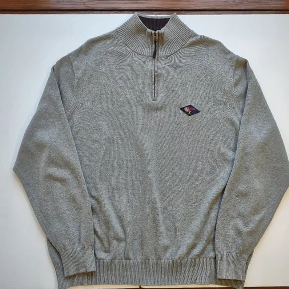 Vintage Lands End Men's 1/4 Zip Pullover Retro Embroidered Tennis Size 46-48 XL - Picture 5 of 7